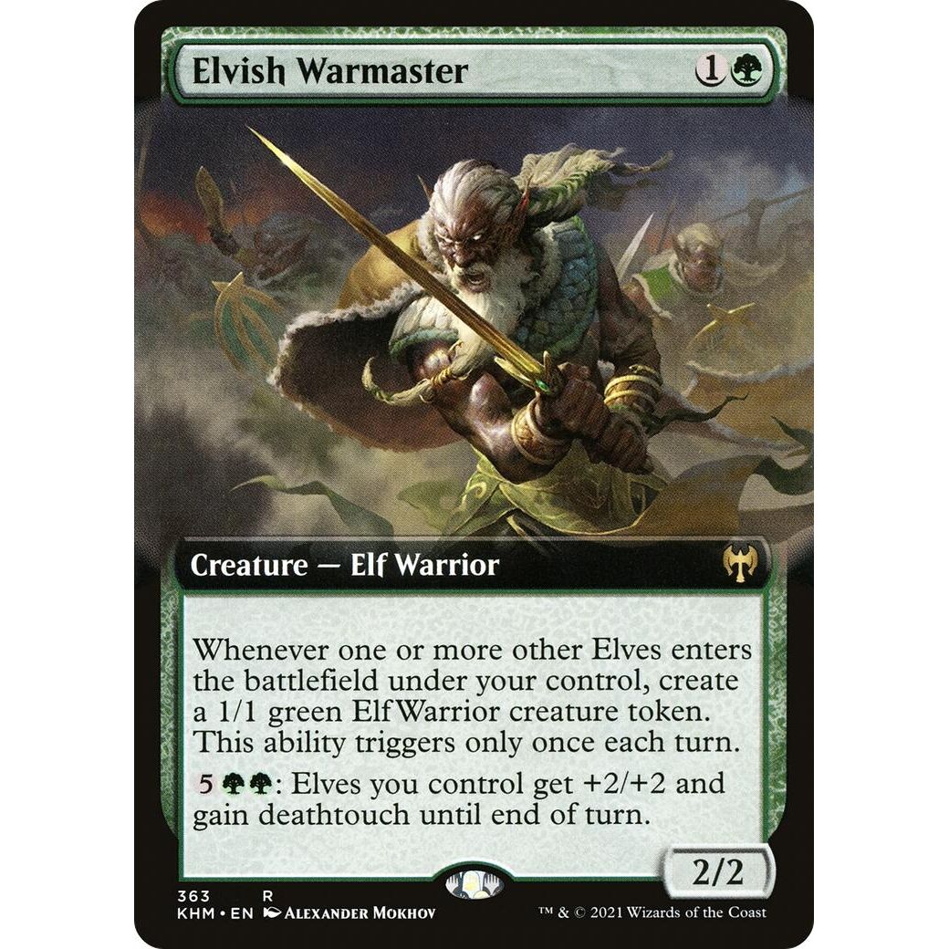 Image for Elvish Warmaster (Extended Art) (363) (KHM) - Magic: The Gathering