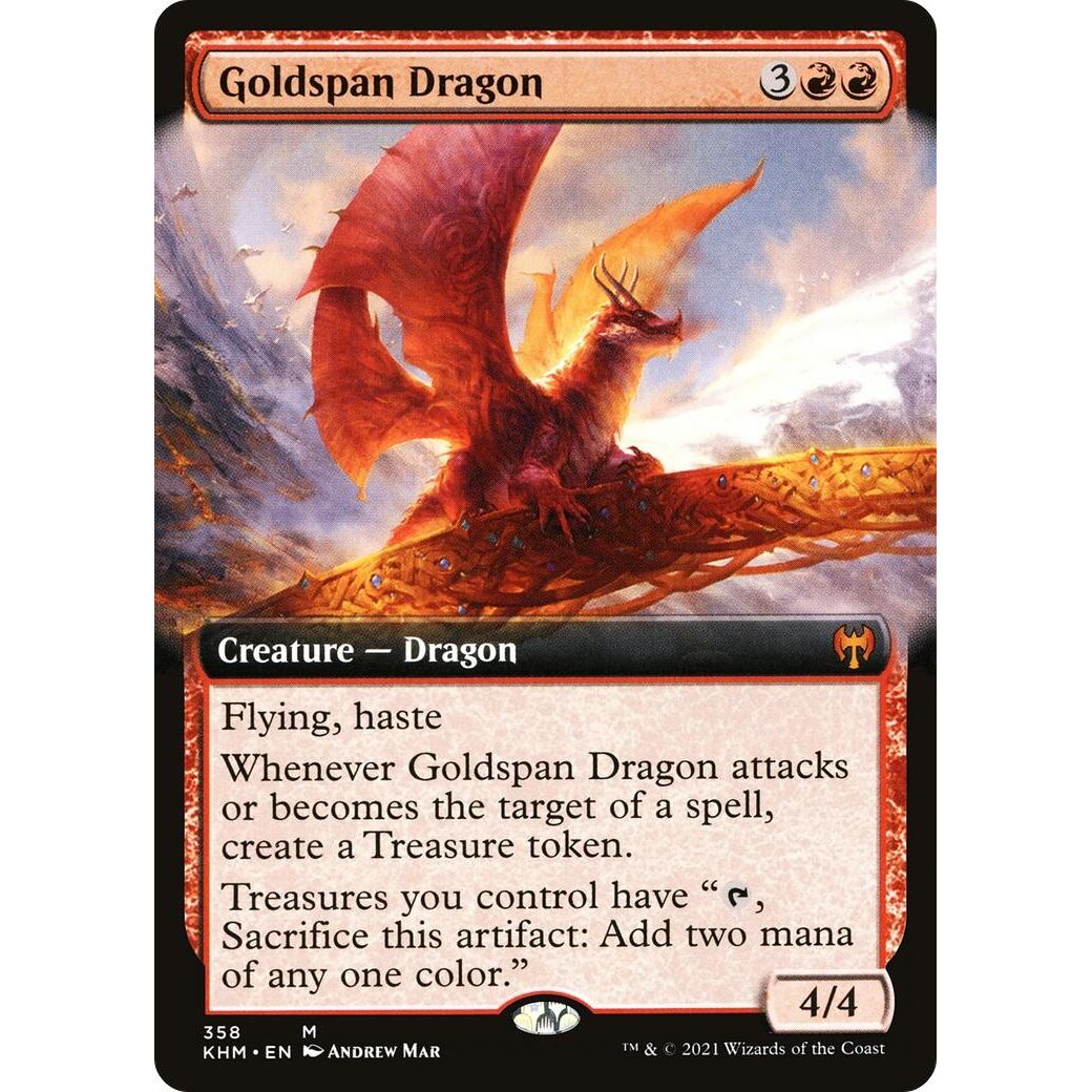 Image for Goldspan Dragon (Extended Art) (358) (KHM) - Magic: The Gathering
