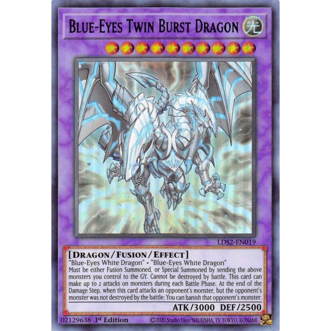 Image for Blue-Eyes Twin Burst Dragon (Green) (LDS2-EN019) (LDS2) - YuGiOh