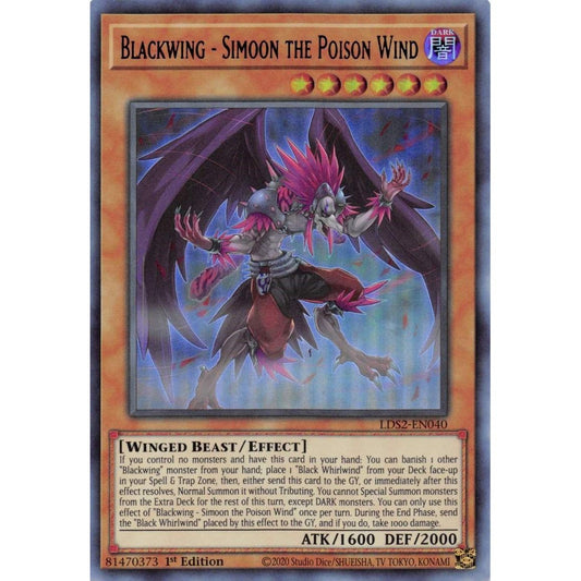 Image for Blackwing - Simoon the Poison Wind (Blue) (LDS2-EN040) (LDS2) - YuGiOh