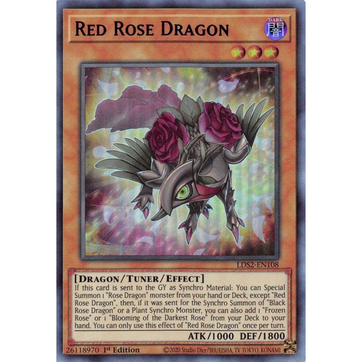 Image for Red Rose Dragon (Blue) (LDS2-EN108) (LDS2) - YuGiOh