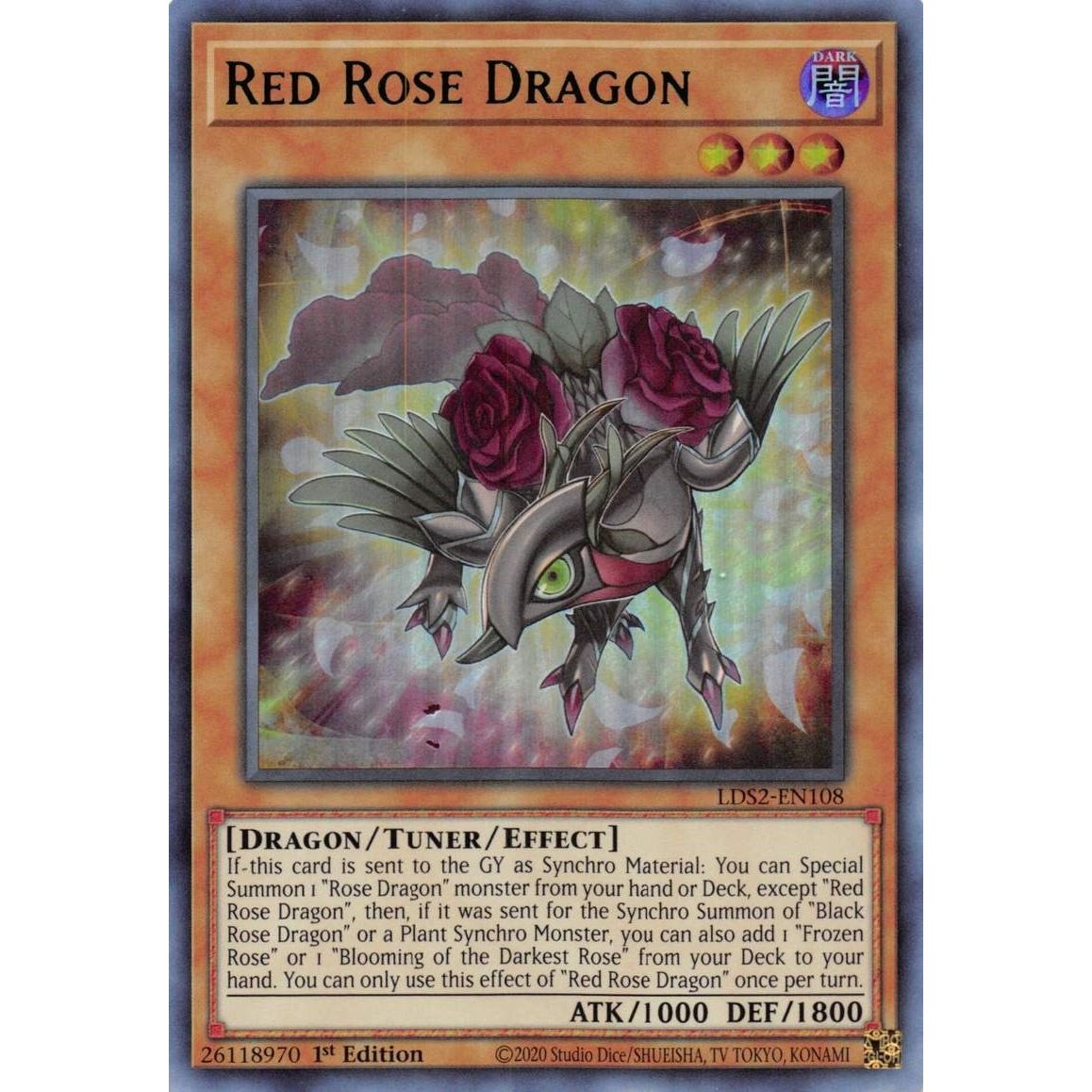 Image for Red Rose Dragon (Green) (LDS2-EN108) (LDS2) - YuGiOh