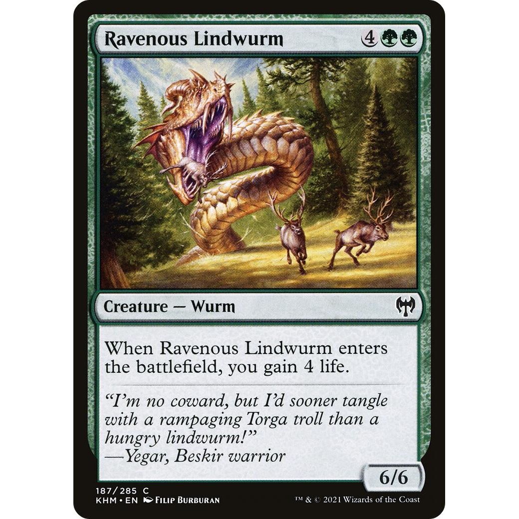 Image for Ravenous Lindwurm (187) (KHM) - Magic: The Gathering