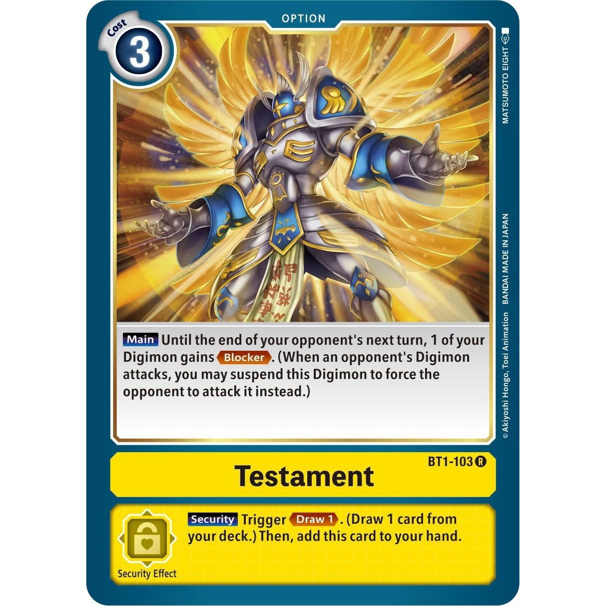 Image for Testament (BT1-103 R) (BT01-03B) - Digimon Card Game