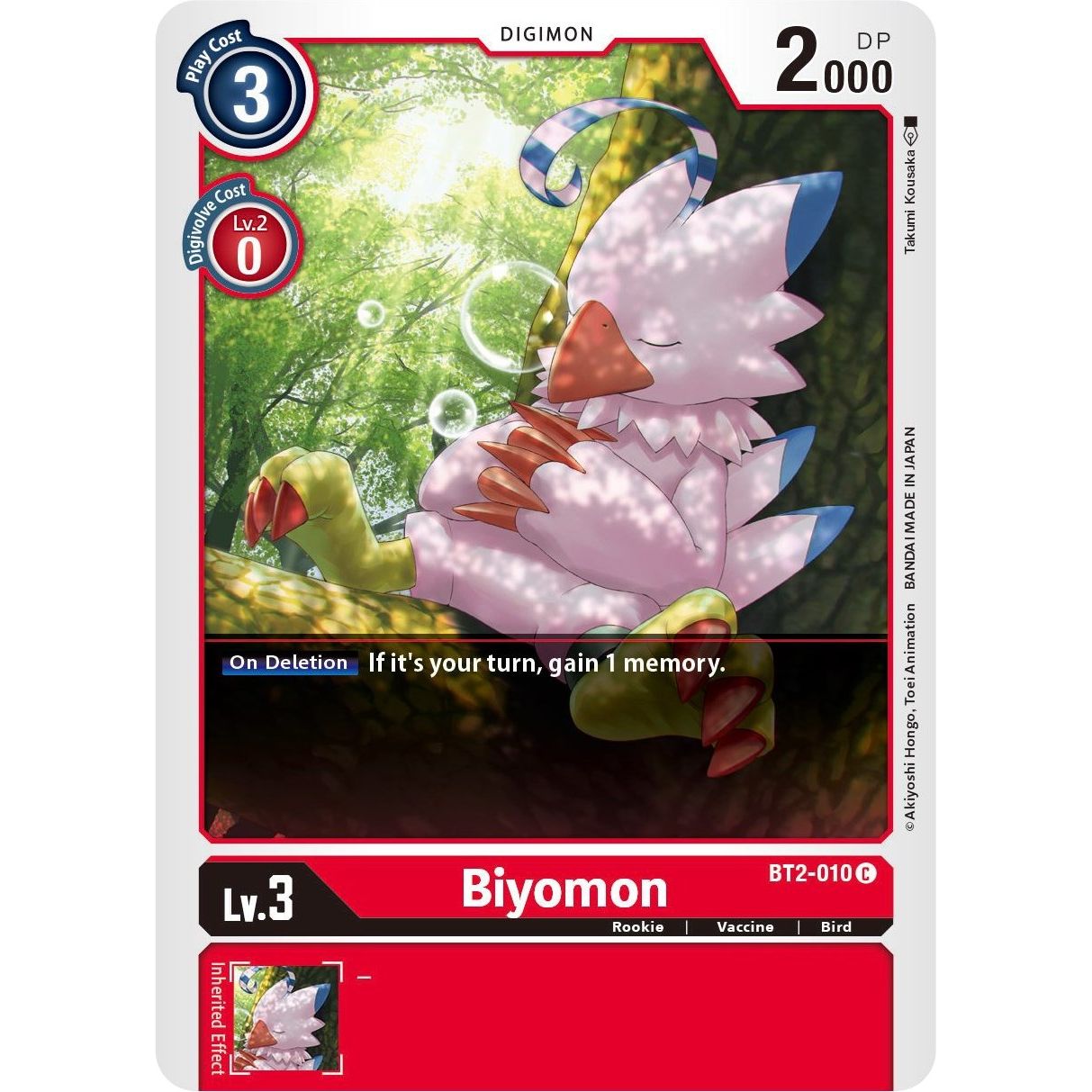 Image for Biyomon - BT2-010 (BT2-010 C) (BT01-03B) - Digimon Card Game