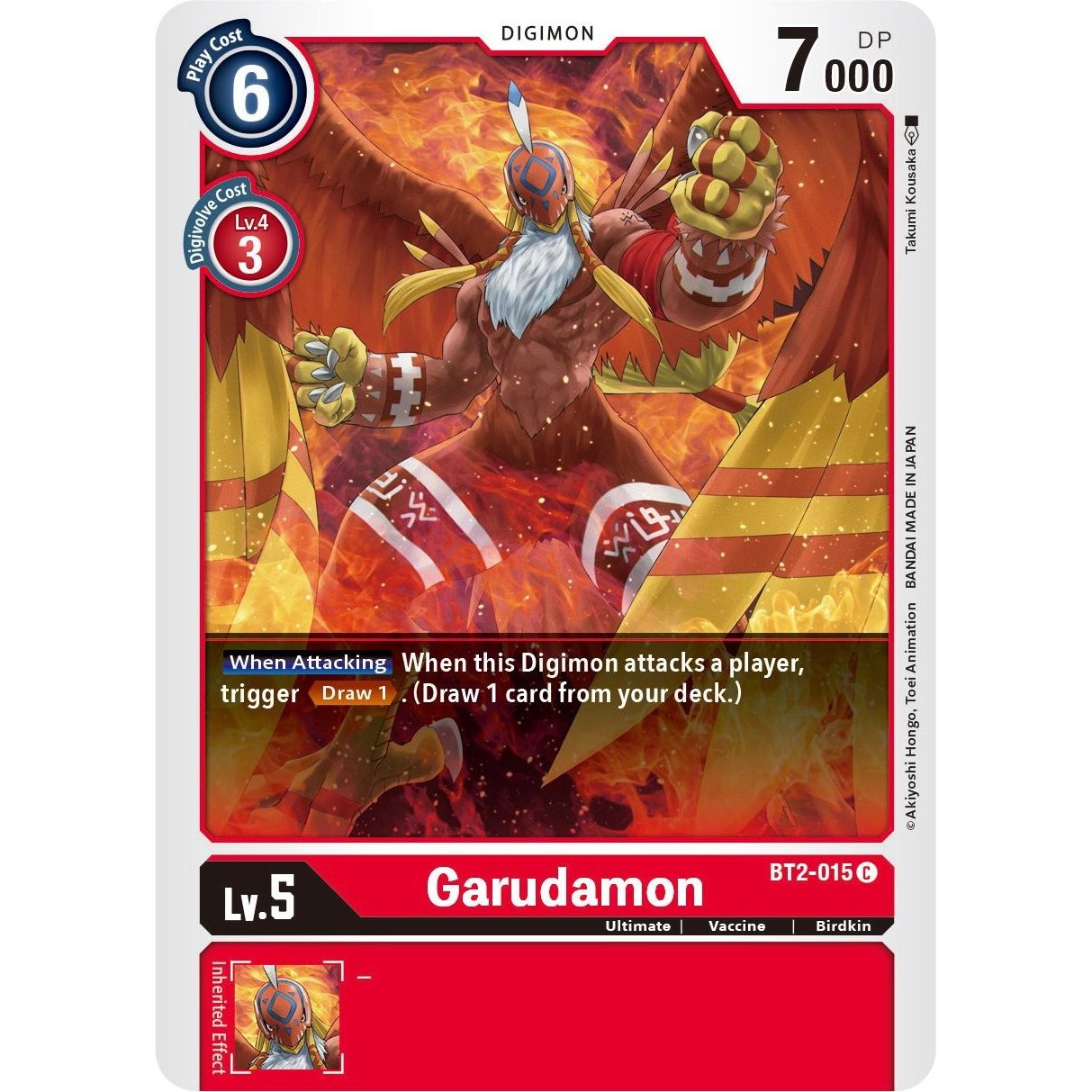 Image for Garudamon - BT2-015 (BT2-015 C) (BT01-03B) - Digimon Card Game
