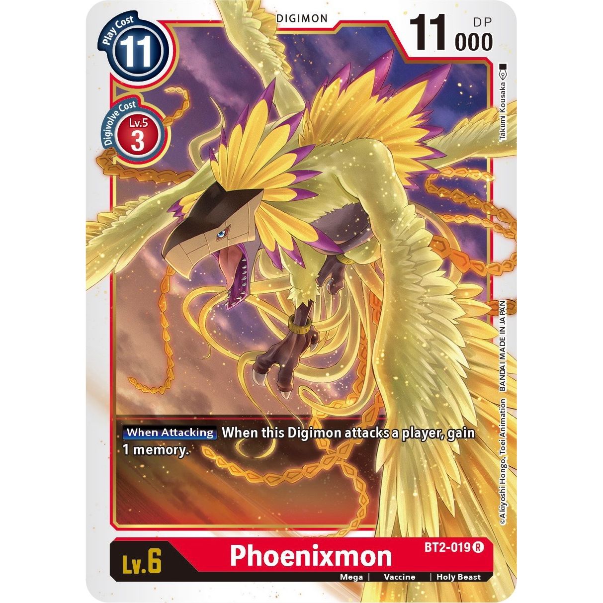 Image for Phoenixmon (BT2-019 R) (BT01-03B) - Digimon Card Game