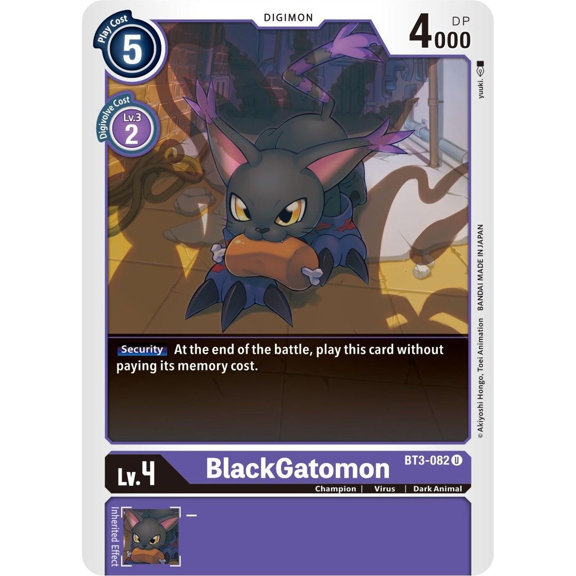 Image for BlackGatomon (BT3-082 U) (BT01-03B) - Digimon Card Game