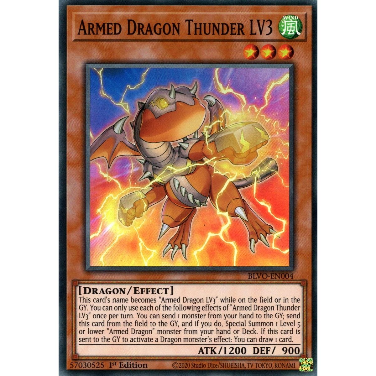 Image for Armed Dragon Thunder LV3 (BLVO-EN004) (BLVO) - YuGiOh