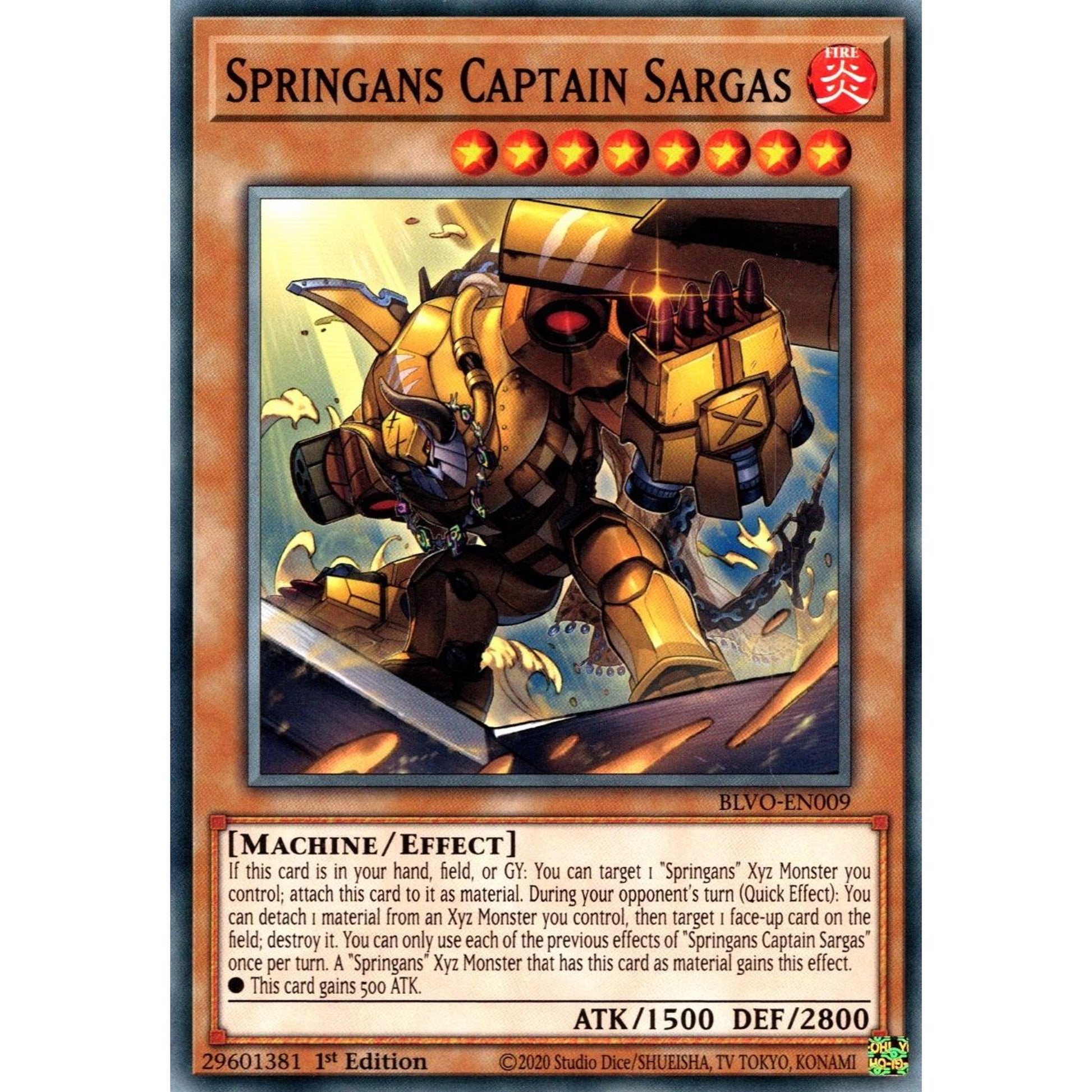Image for Springans Captain Sargas (BLVO-EN009) (BLVO) - YuGiOh