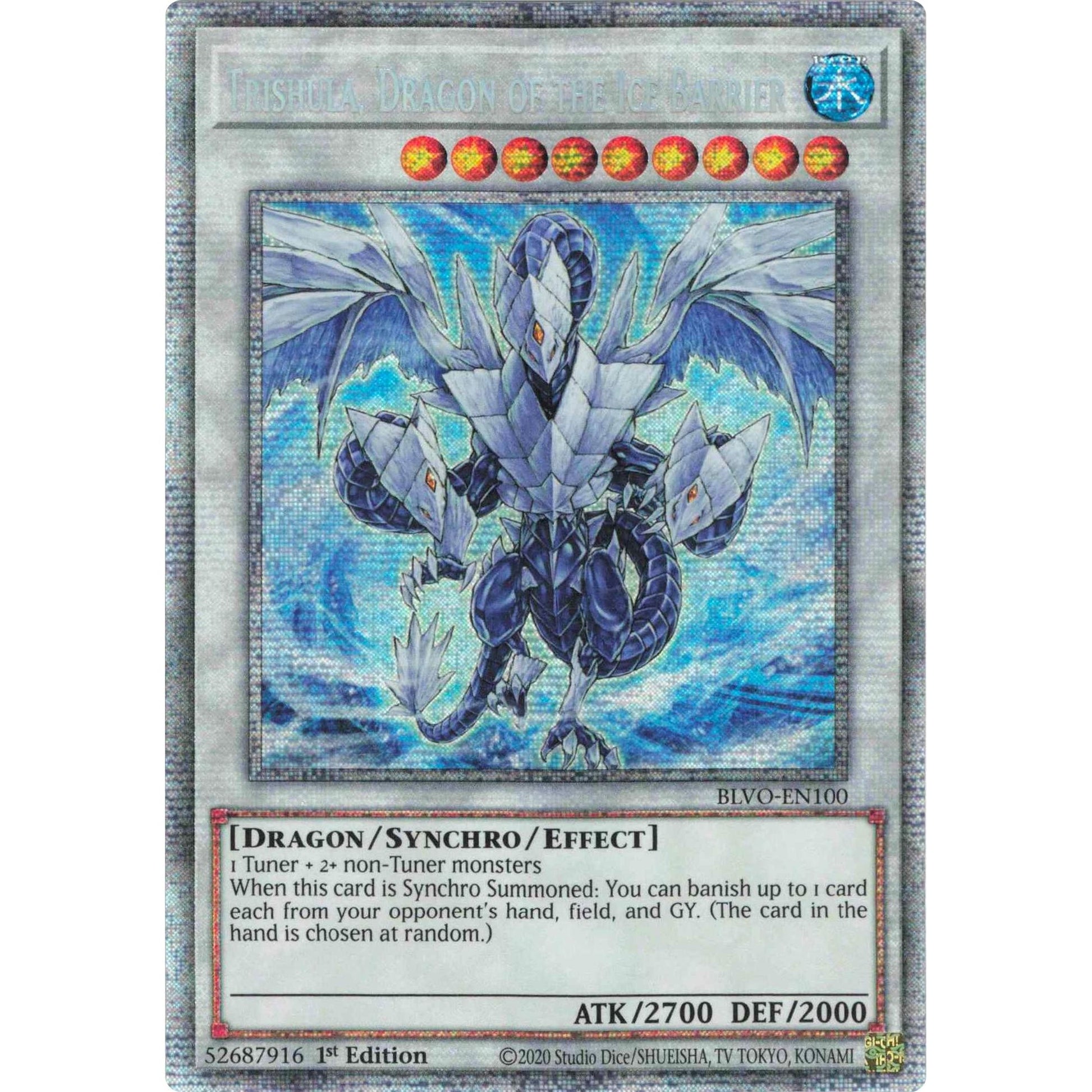 Image for Trishula, Dragon of the Ice Barrier (Starlight Rare) (BLVO-EN100) (BLVO) - YuGiOh