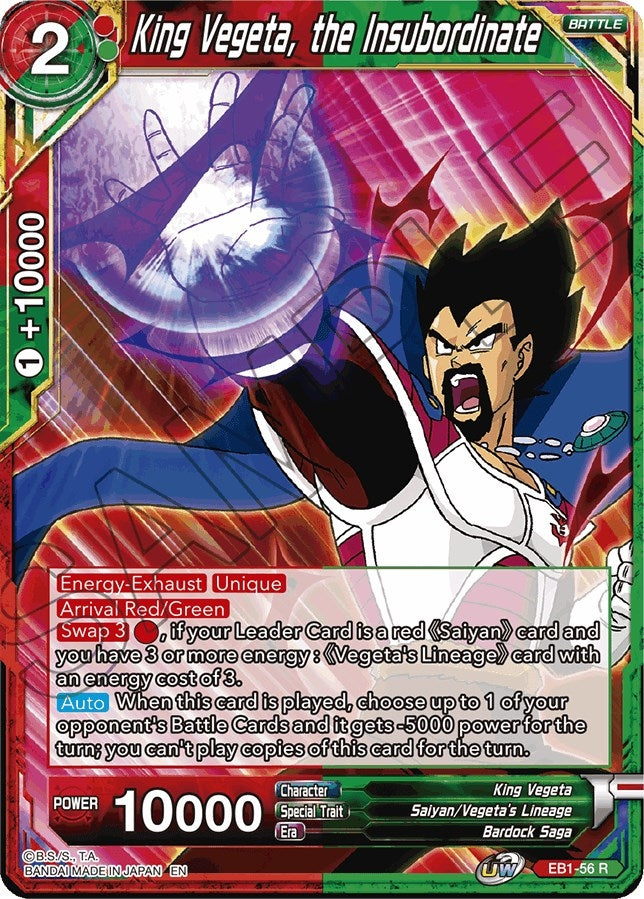 Image for King Vegeta, the Insubordinate (EB1-56) (EB-01) - Dragon Ball Super: Masters