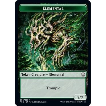 Image for Elemental // Elf Warrior Double-Sided Token (6 // 15) (KHC) - Magic: The Gathering