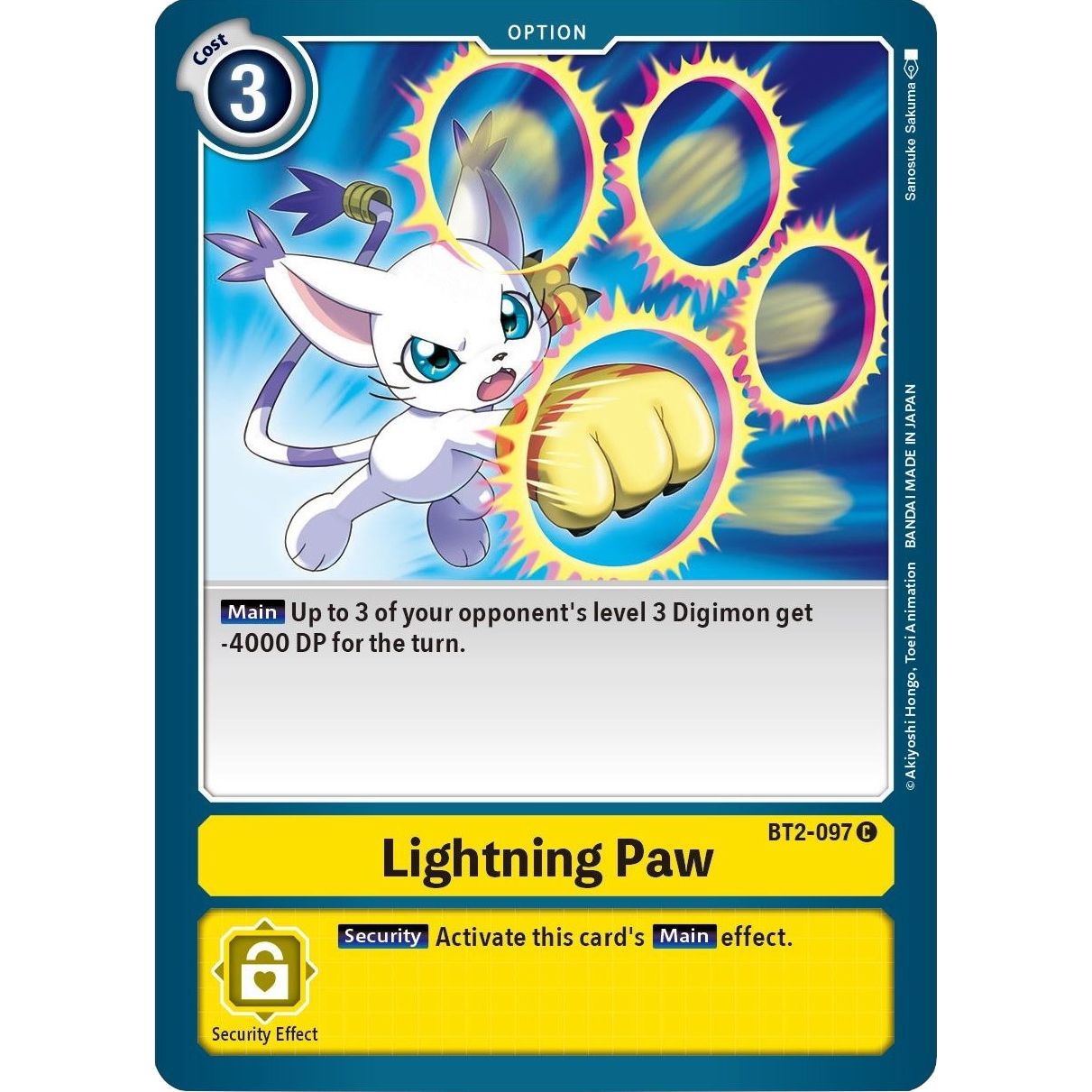 Image for Lightning Paw (BT2-097 C) (BT01-03B) - Digimon Card Game