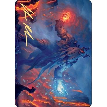 Image for Aegar, the Freezing Flame Art Card (Gold-Stamped Signature) (55) (ASKHM) - Magic: The Gathering