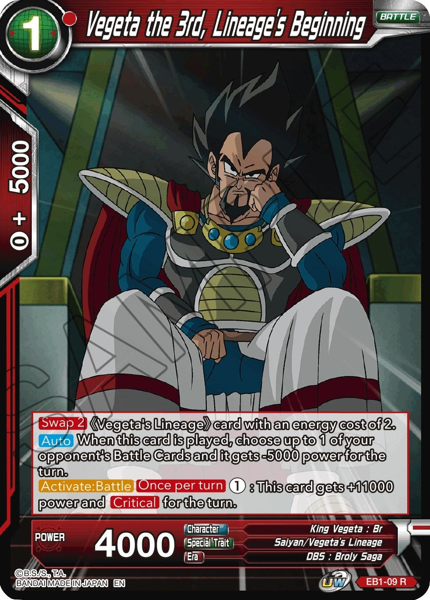 Image for Vegeta the 3rd, Lineage's Beginning (EB1-09) (EB-01) - Dragon Ball Super: Masters