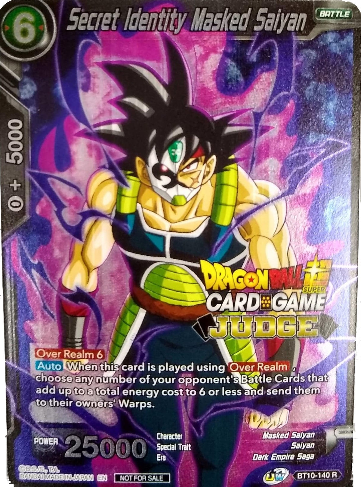 Image for Secret Identity Masked Saiyan (Unison Warrior Series Tournament Pack Vol.3) (Judge) (BT10-140) (TPR) - Dragon Ball Super: Masters