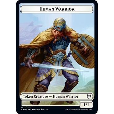 Image for Human Warrior // Bird Double-Sided Token (3 // 5) (KHM) - Magic: The Gathering