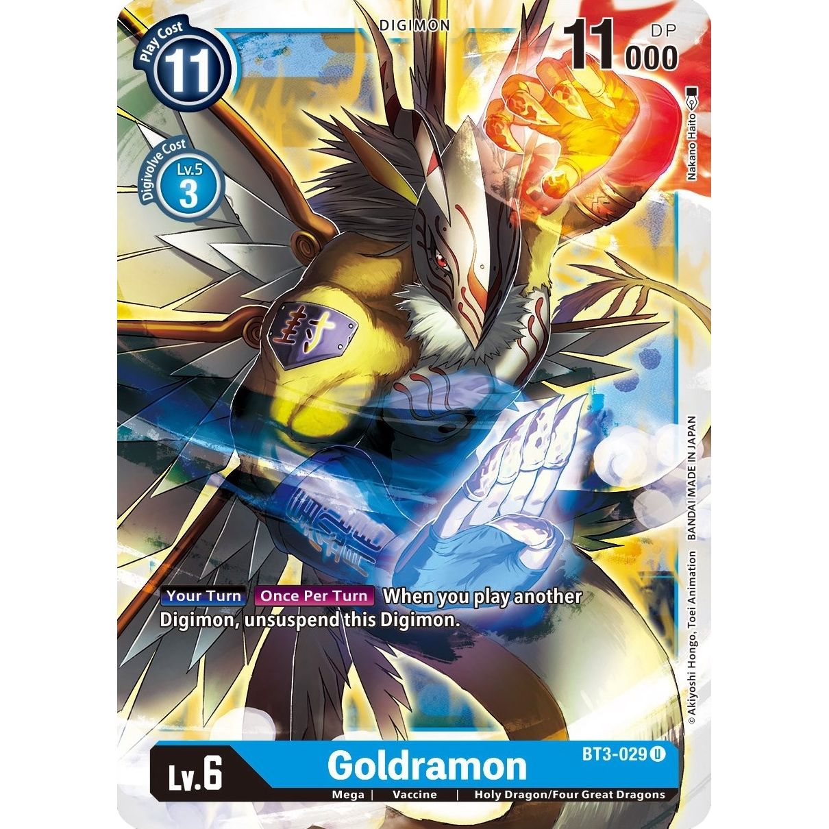 Image for Goldramon (BT3-029 U) (BT01-03B) - Digimon Card Game