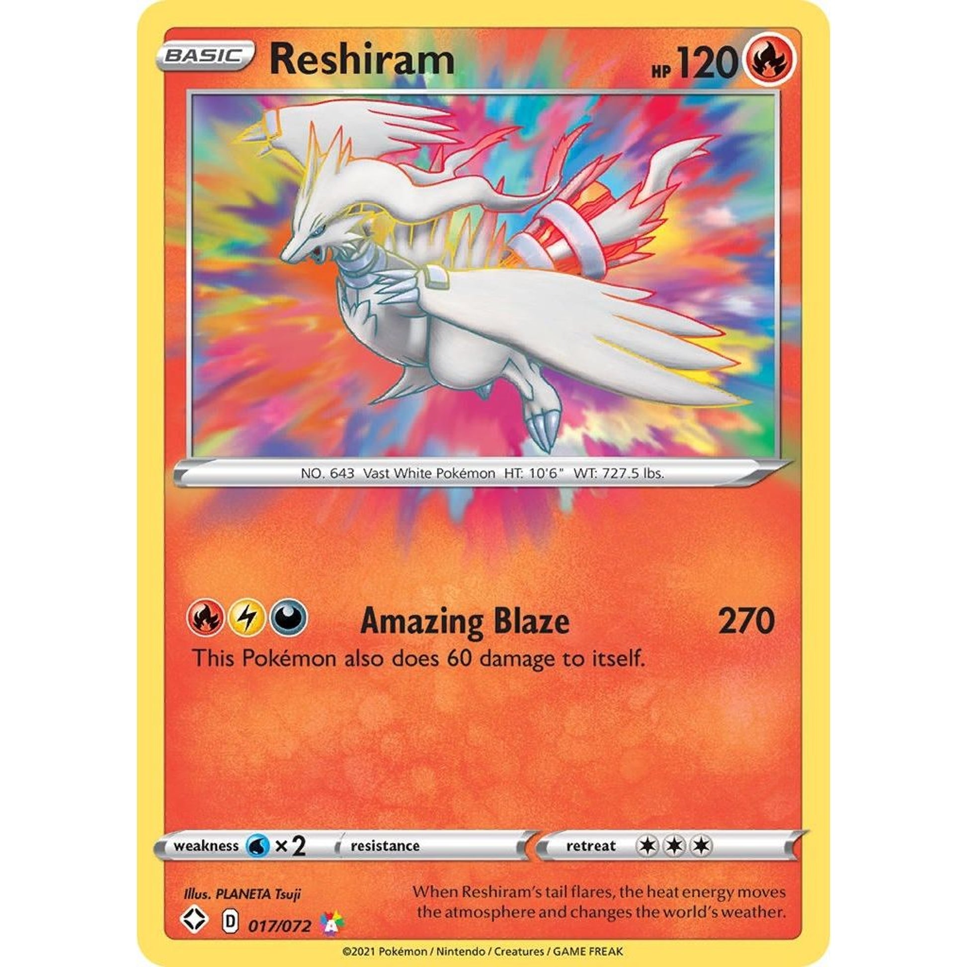 Image for Reshiram (017/072) (SHF) - Pokemon