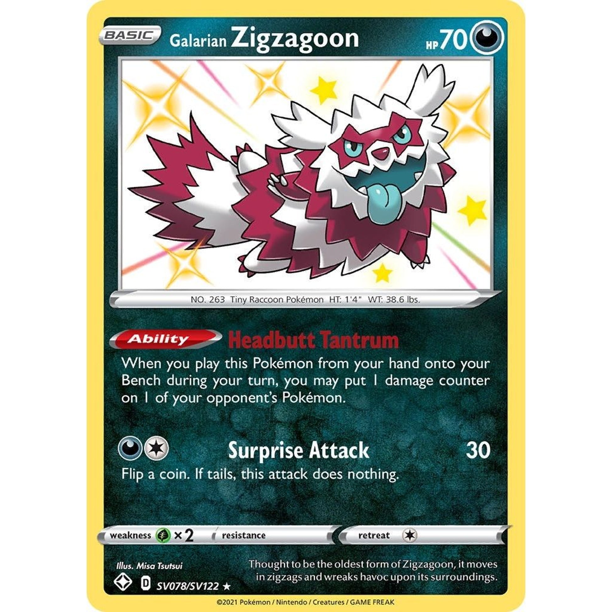 Image for Galarian Zigzagoon (SV078/SV122) (SHFSV) - Pokemon