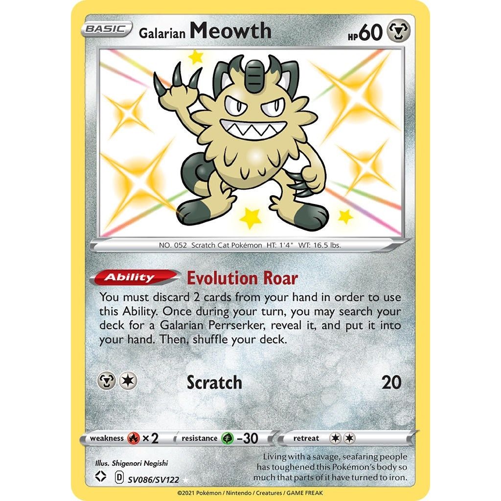 Image for Galarian Meowth (SV086/SV122) (SHFSV) - Pokemon