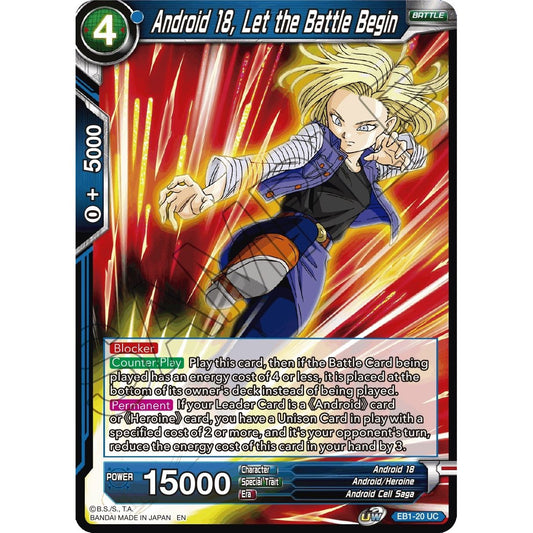 Image for Android 18, Let the Battle Begin (EB1-20) (EB-01) - Dragon Ball Super: Masters
