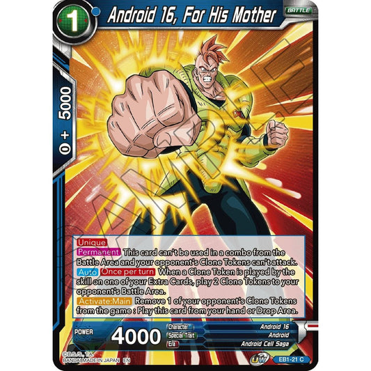 Image for Android 16, For His Mother (EB1-21) (EB-01) - Dragon Ball Super: Masters