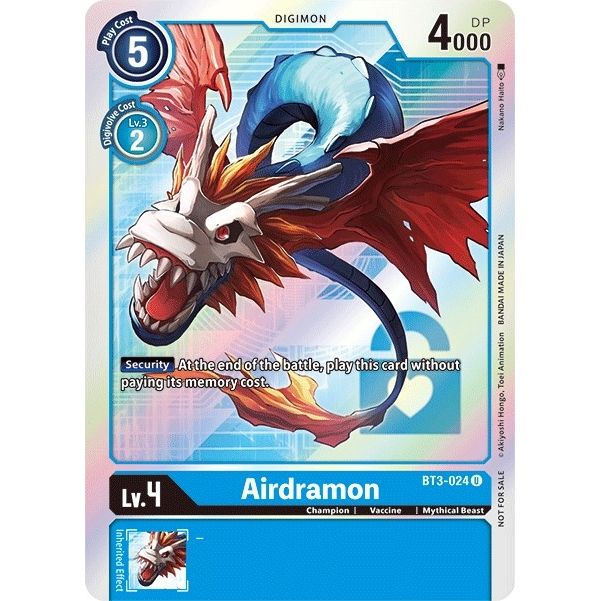 Image for Airdramon (Box Topper) (BT3-024 U) (BT01-03B) - Digimon Card Game