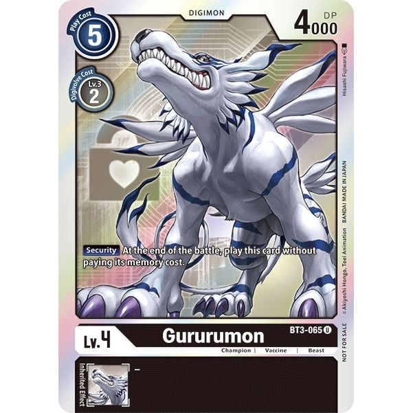 Image for Gururumon (Box Topper) (BT3-065 U) (BT01-03B) - Digimon Card Game