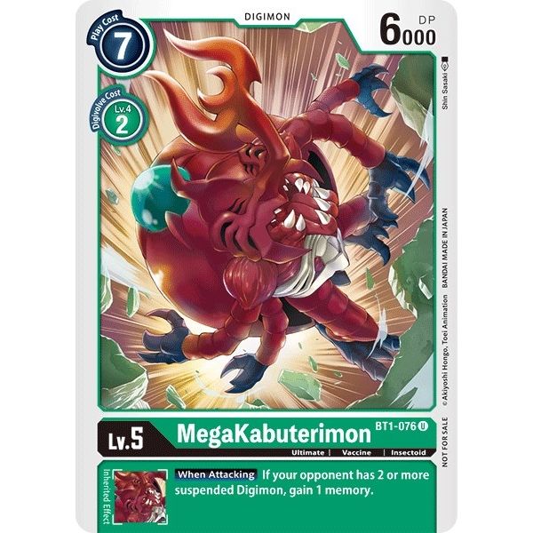 Image for MegaKabuterimon - BT1-076 (Tamer Battle Pack 1) (BT1-076 U) (BT01-03A) - Digimon Card Game