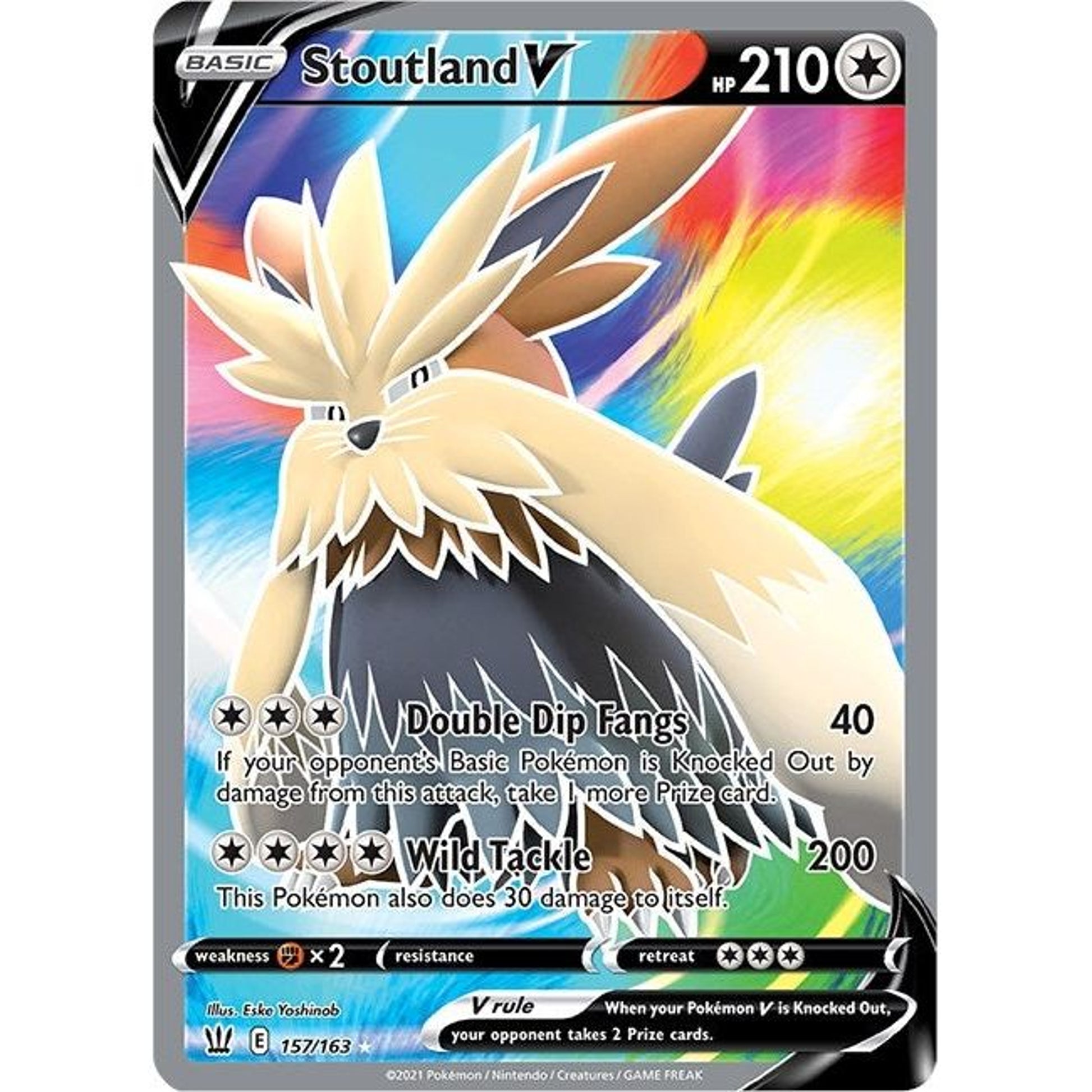 Image for Stoutland V (Full Art) (157/163) (SWSH05) - Pokemon