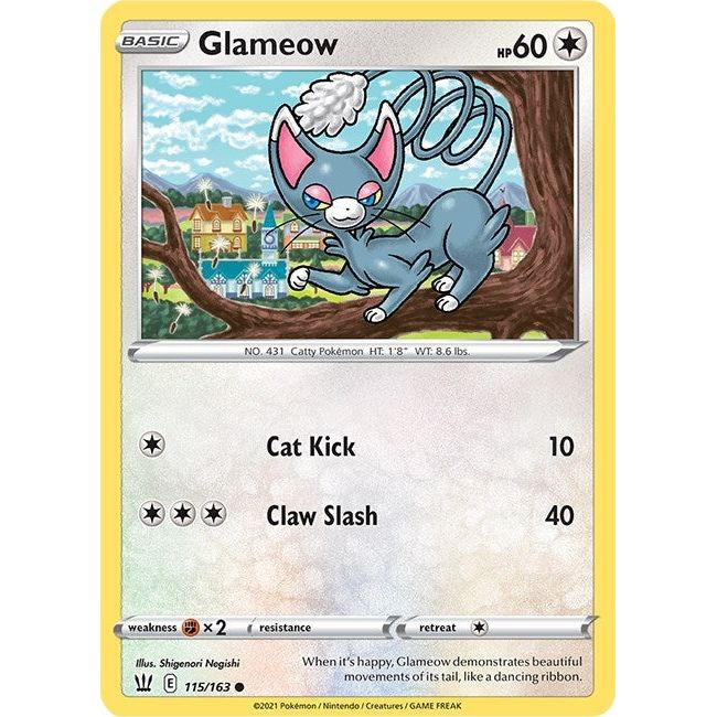 Image for Glameow (115/163) (SWSH05) - Pokemon