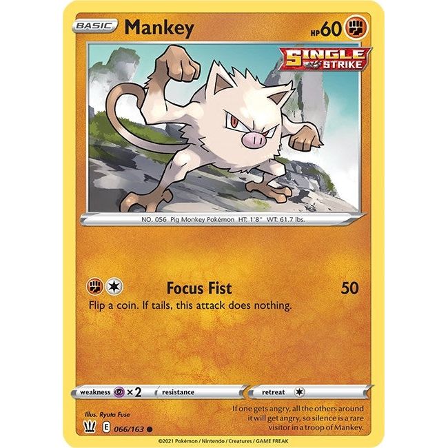 Image for Mankey (066/163) (SWSH05) - Pokemon