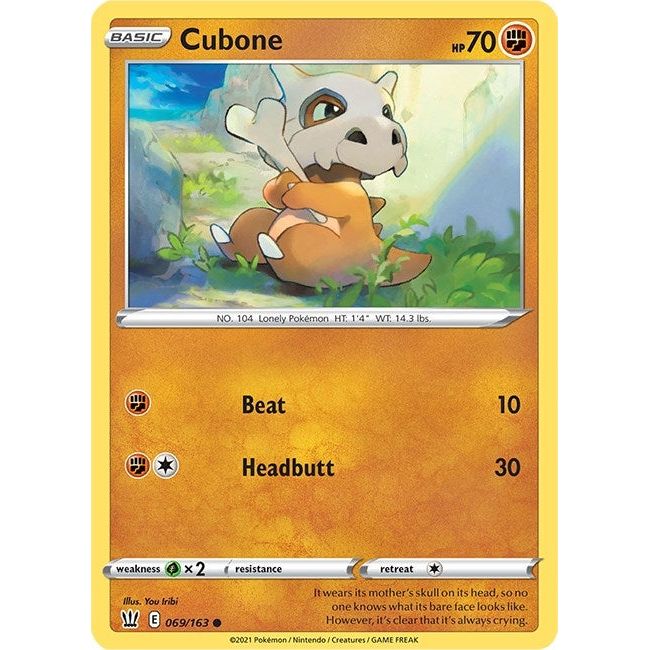 Image for Cubone (069/163) (SWSH05) - Pokemon