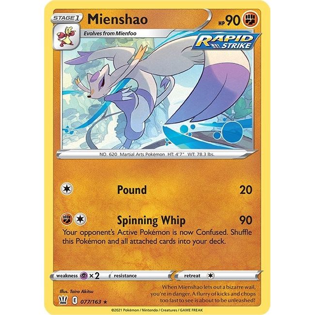 Image for Mienshao (077/163) (SWSH05) - Pokemon