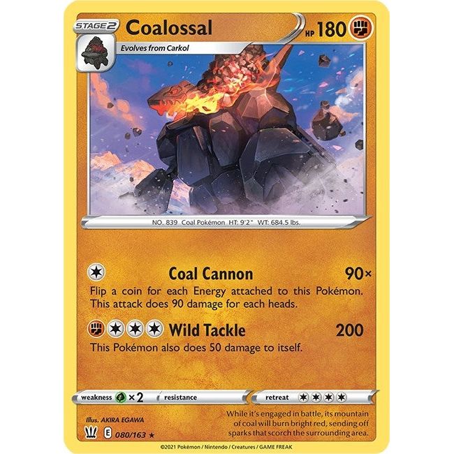 Image for Coalossal (080/163) (SWSH05) - Pokemon