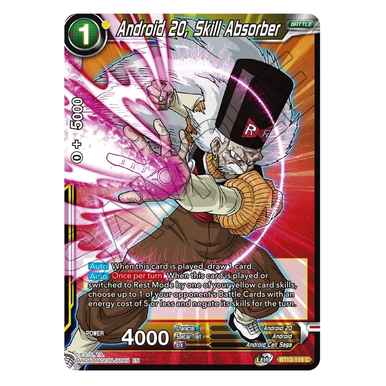 Image for Android 20, Skill Absorber (BT13-116) (DBS-B13) - Dragon Ball Super: Masters