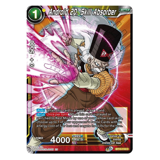 Image for Android 20, Skill Absorber (BT13-116) (DBS-B13) - Dragon Ball Super: Masters
