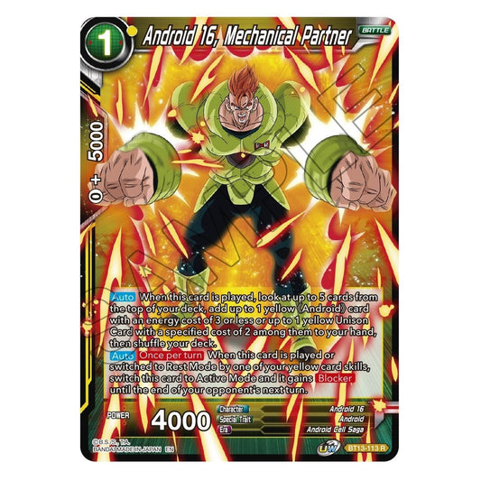 Image for Android 16, Mechanical Partner (BT13-113) (DBS-B13) - Dragon Ball Super: Masters