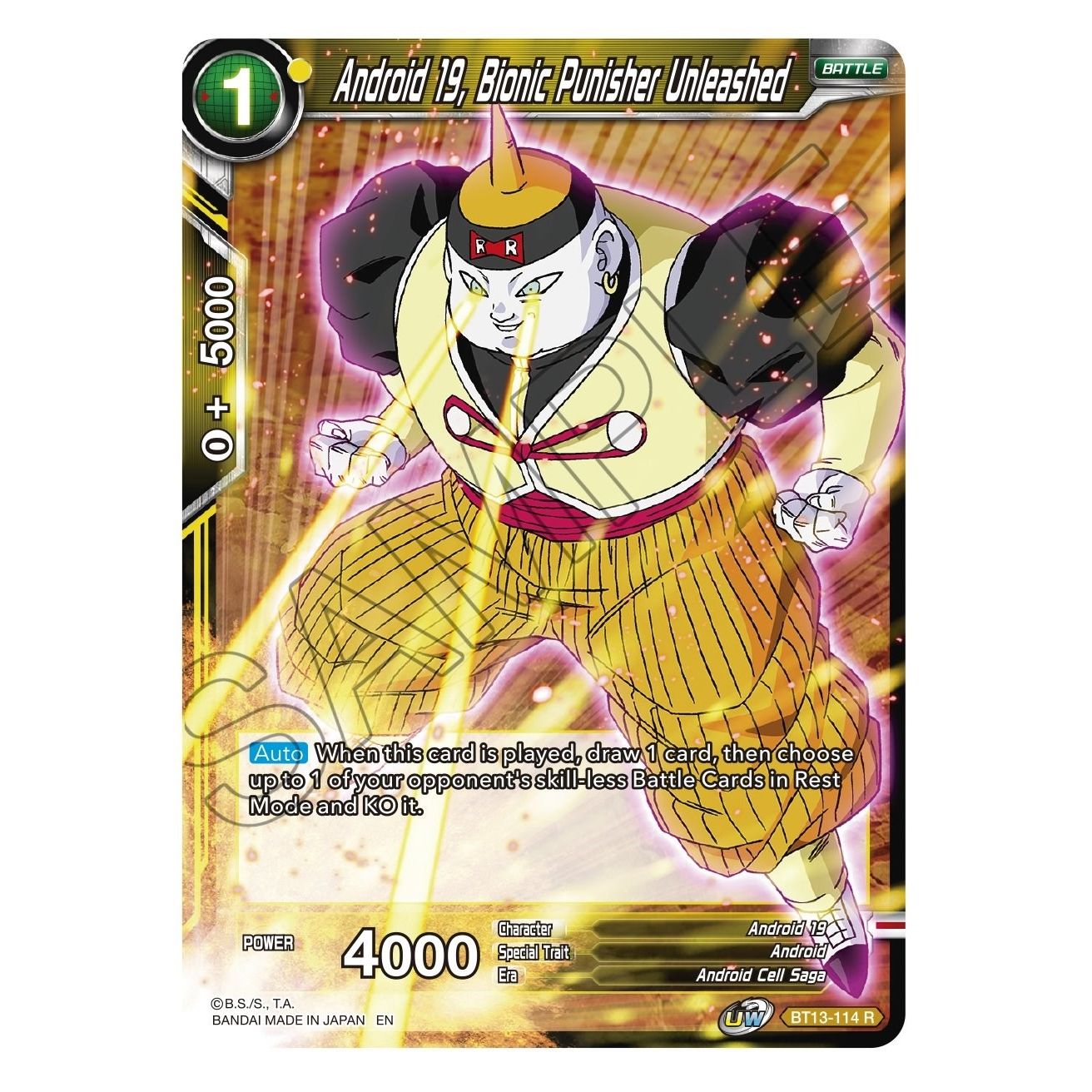 Image for Android 19, Bionic Punisher Unleashed (BT13-114) (DBS-B13) - Dragon Ball Super: Masters