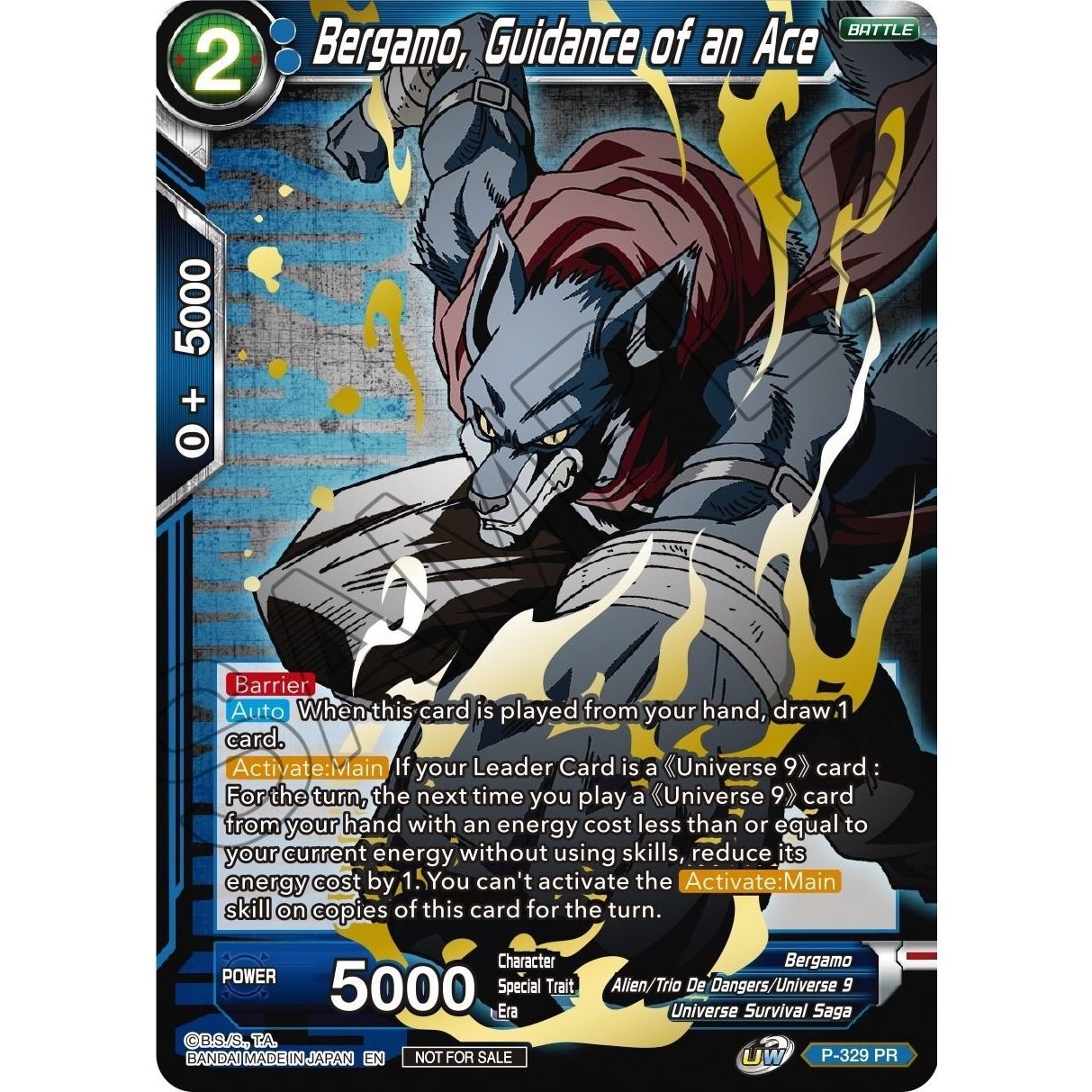 Image for Bergamo, Guidance of an Ace (Championship Pack 2021 Vol.1) (Winner Gold Stamped) (P-329) (TPR) - Dragon Ball Super: Masters