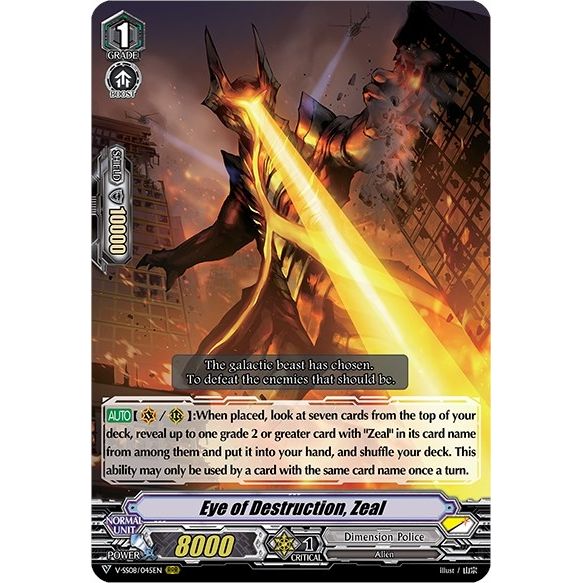 Image for Eye of Destruction, Zeal (V-SS08/045EN) (V-SS08) - Cardfight Vanguard