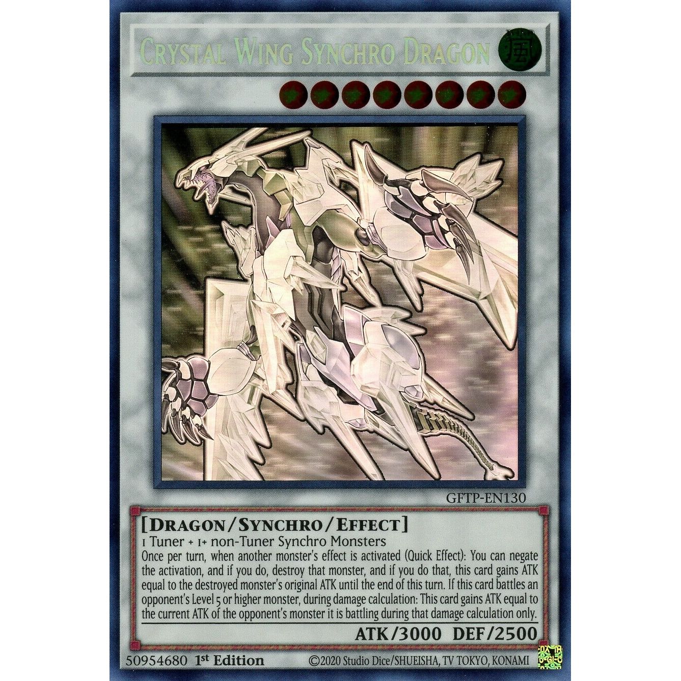 Image for Crystal Wing Synchro Dragon (Ghost Rare) (GFTP-EN130) (GFTP) - YuGiOh