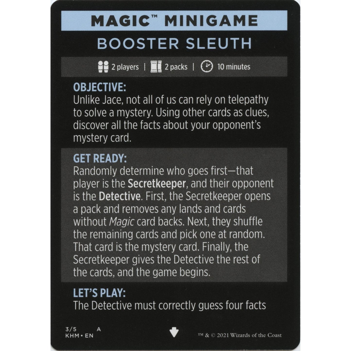 Image for Magic Minigame: Booster Sleuth (3) (KHM) - Magic: The Gathering