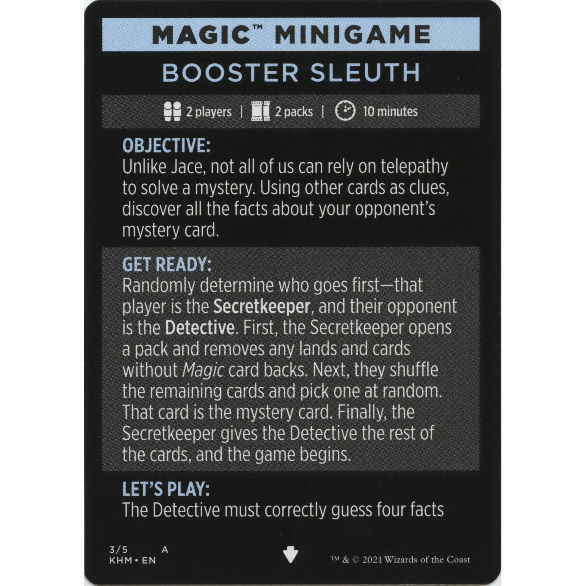 Image for Magic Minigame: Booster Sleuth (3) (KHM) - Magic: The Gathering