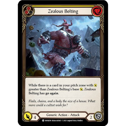 Image for Zealous Belting (Yellow) (MON294) (MON) - Flesh and Blood TCG