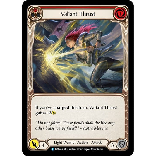 Image for Valiant Thrust (Red) (MON039) (MON) - Flesh and Blood TCG