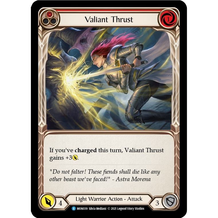 Image for Valiant Thrust (Red) (MON039) (MON) - Flesh and Blood TCG
