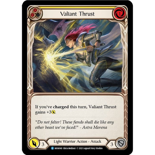 Image for Valiant Thrust (Yellow) (MON040) (MON) - Flesh and Blood TCG